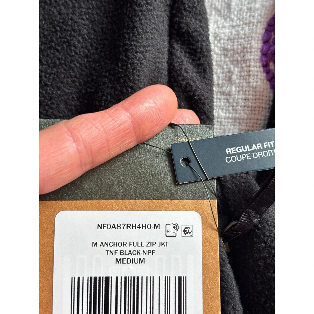 The North Face Anchor Full Zip Jacket Mens Medium Black Fleece